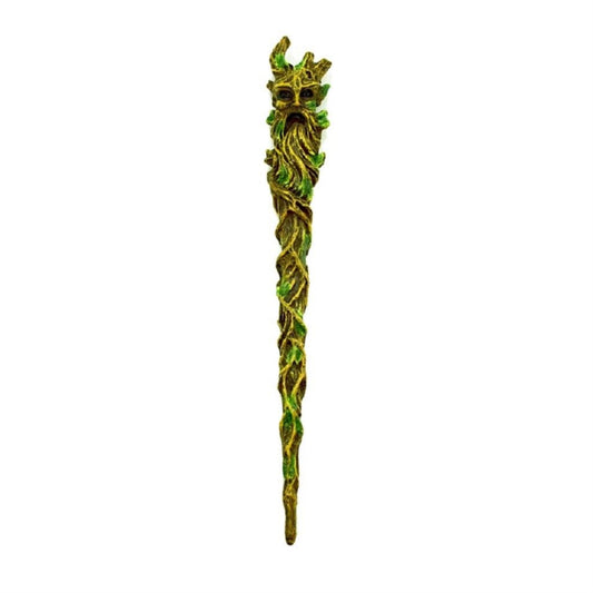 Fantasy Gifts Greenman Resin Magic Wand Display Figurine 10 Inches Long Pagan Nature Deity