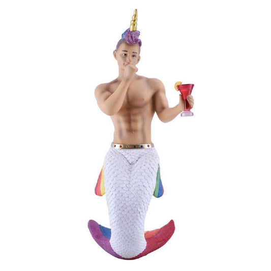 December Diamonds Rainbow Unicorn Merman Large 18 Inch Display Sculpture 5555145