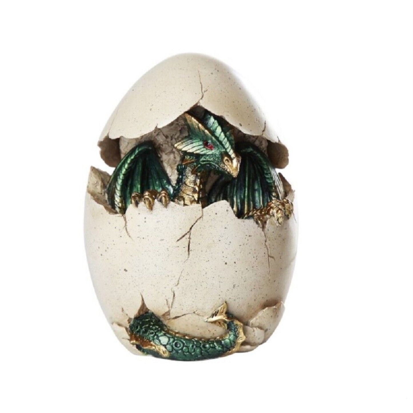 Dragon Hatchling Emerging from Egg with LED Light Collectible Figurine 6 inch
