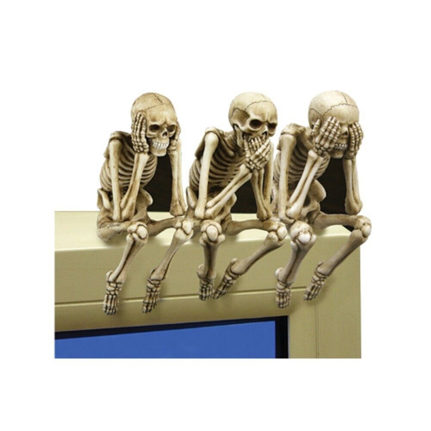 See Speak and Hear No Evil Skeleton Halloween Shelf Sitters Statue Figurine 3.75 inch