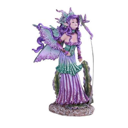 Amy Brown Pixie Gossip Enchanted Elf Fairy With Purple Nymph Dragonfly Statue 7.25 inch
