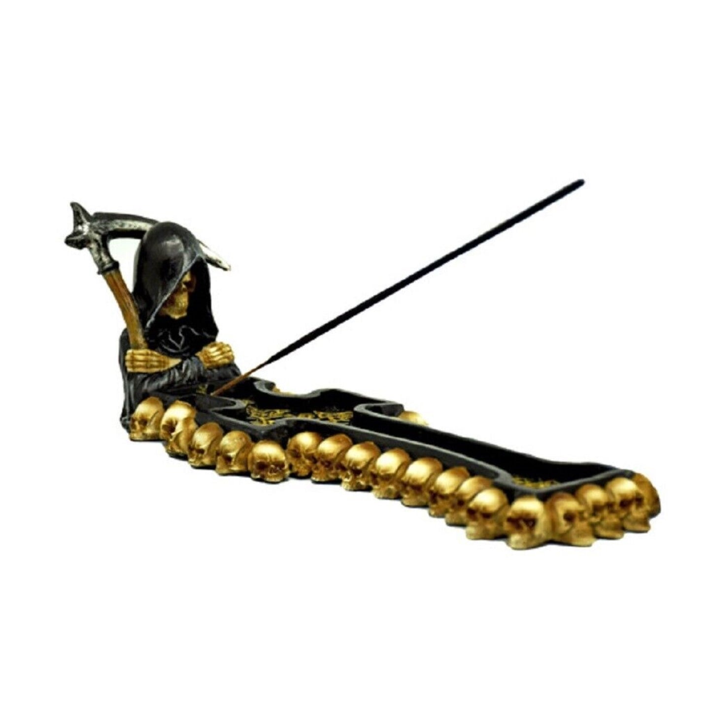 Fantasy Gifts Grim Reaper Catacombs Resin Incense Burner Holder 10 Inches Long