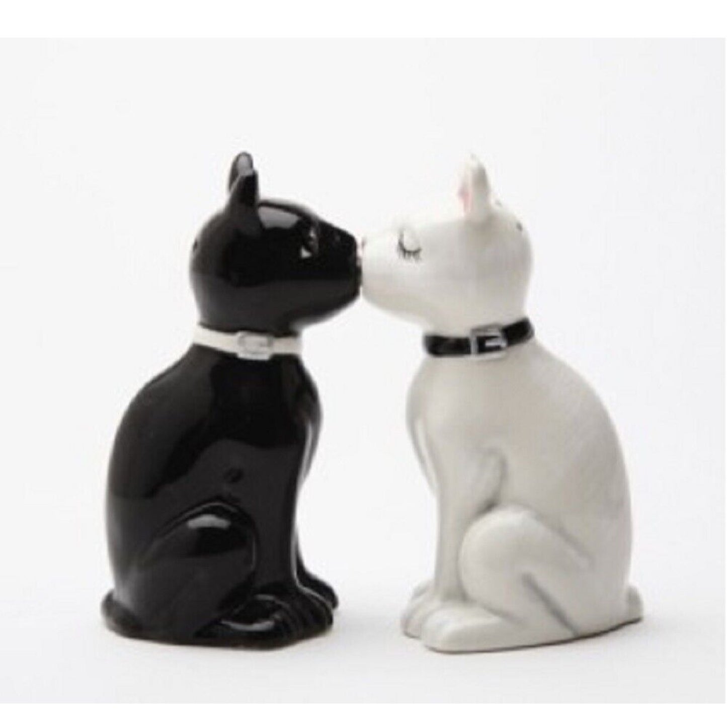 Black and White Cats Ceramic Magnetic Salt and Pepper Shaker Set
