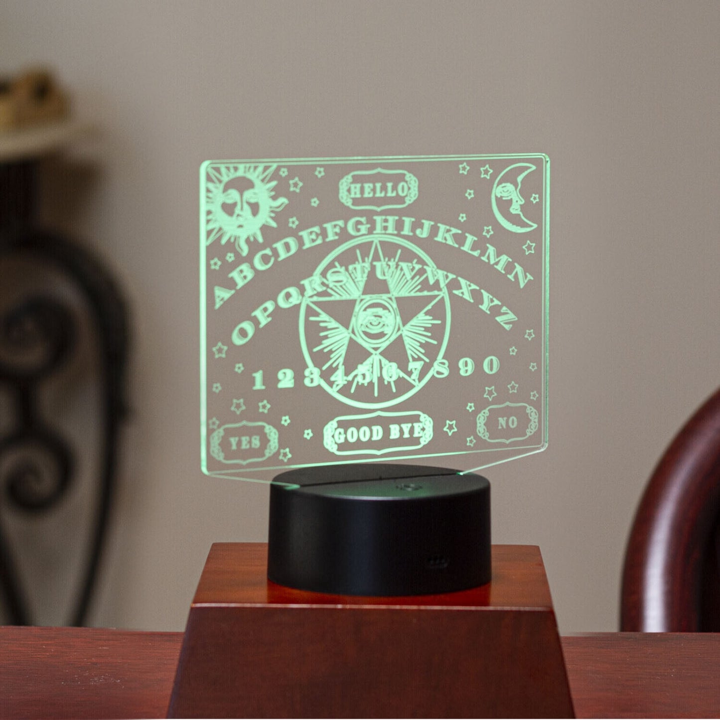 LED Light 3D Spirit Ouija Board Halloween Decorative Sign