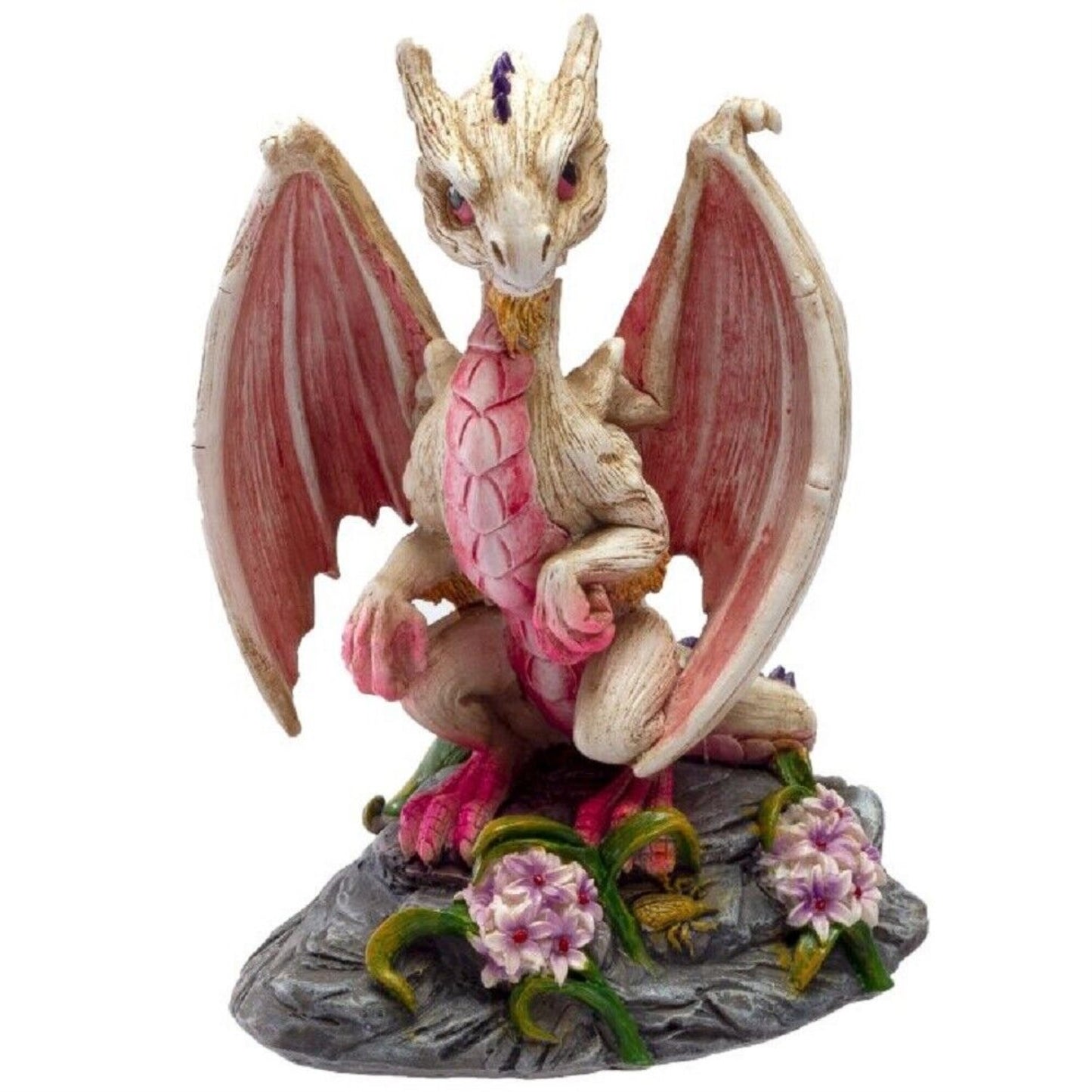 Pale White Garlic Dragon Figurine by Stanley Morrison 4.75 inch
