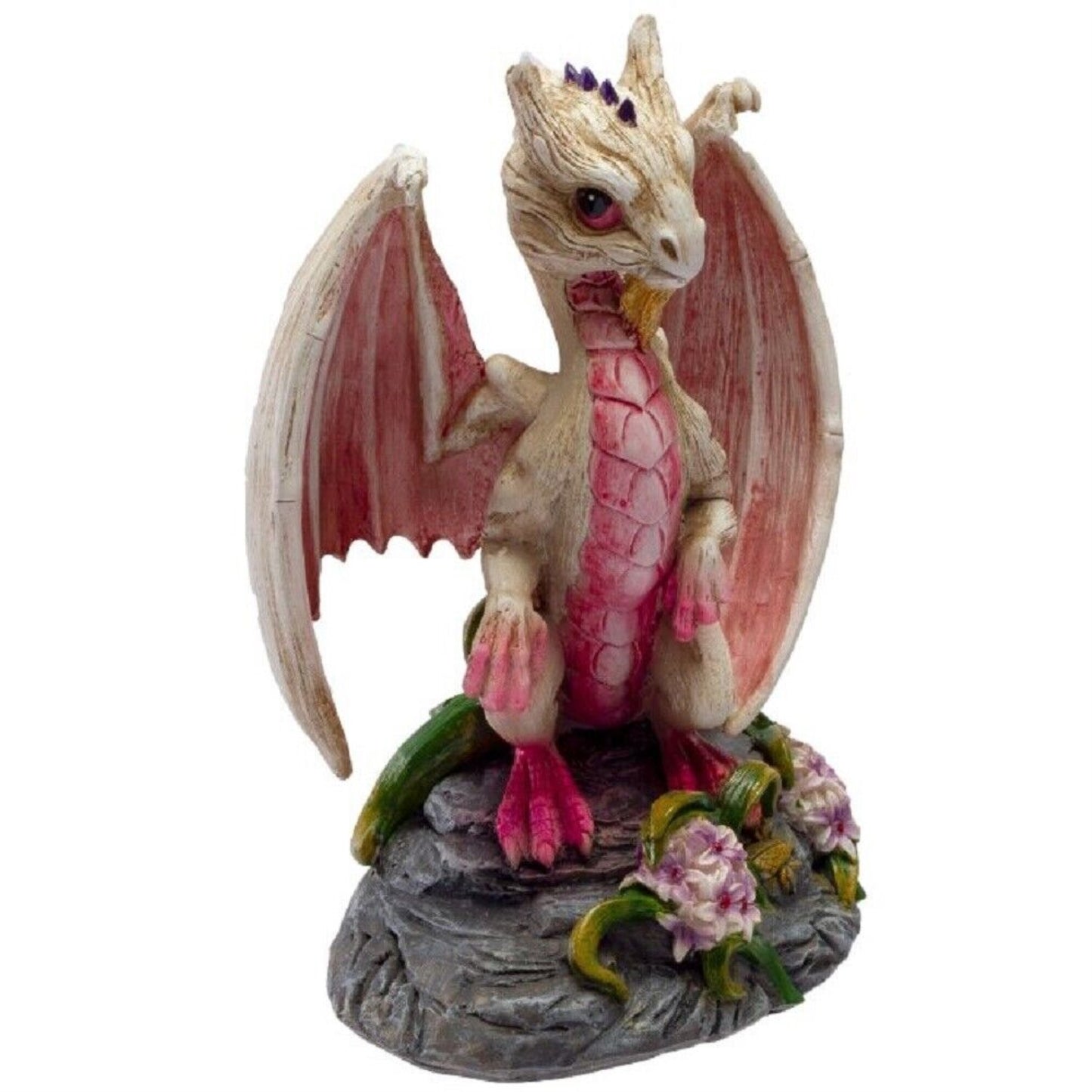 Pale White Garlic Dragon Figurine by Stanley Morrison 4.75 inch