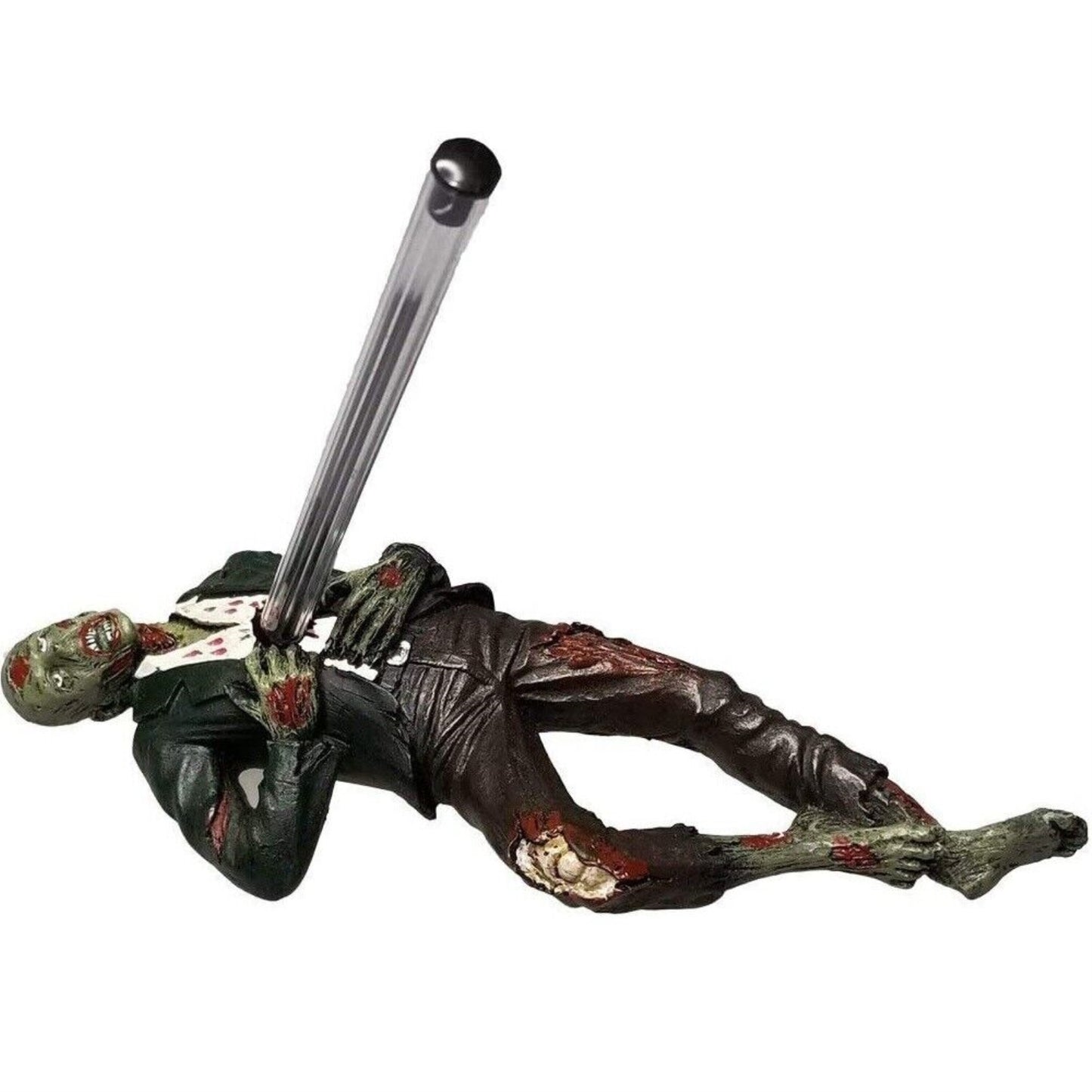Desktop Accent Zombie Impaled Pen Pencil Holder Tabletop Halloween Decoration 7 inch
