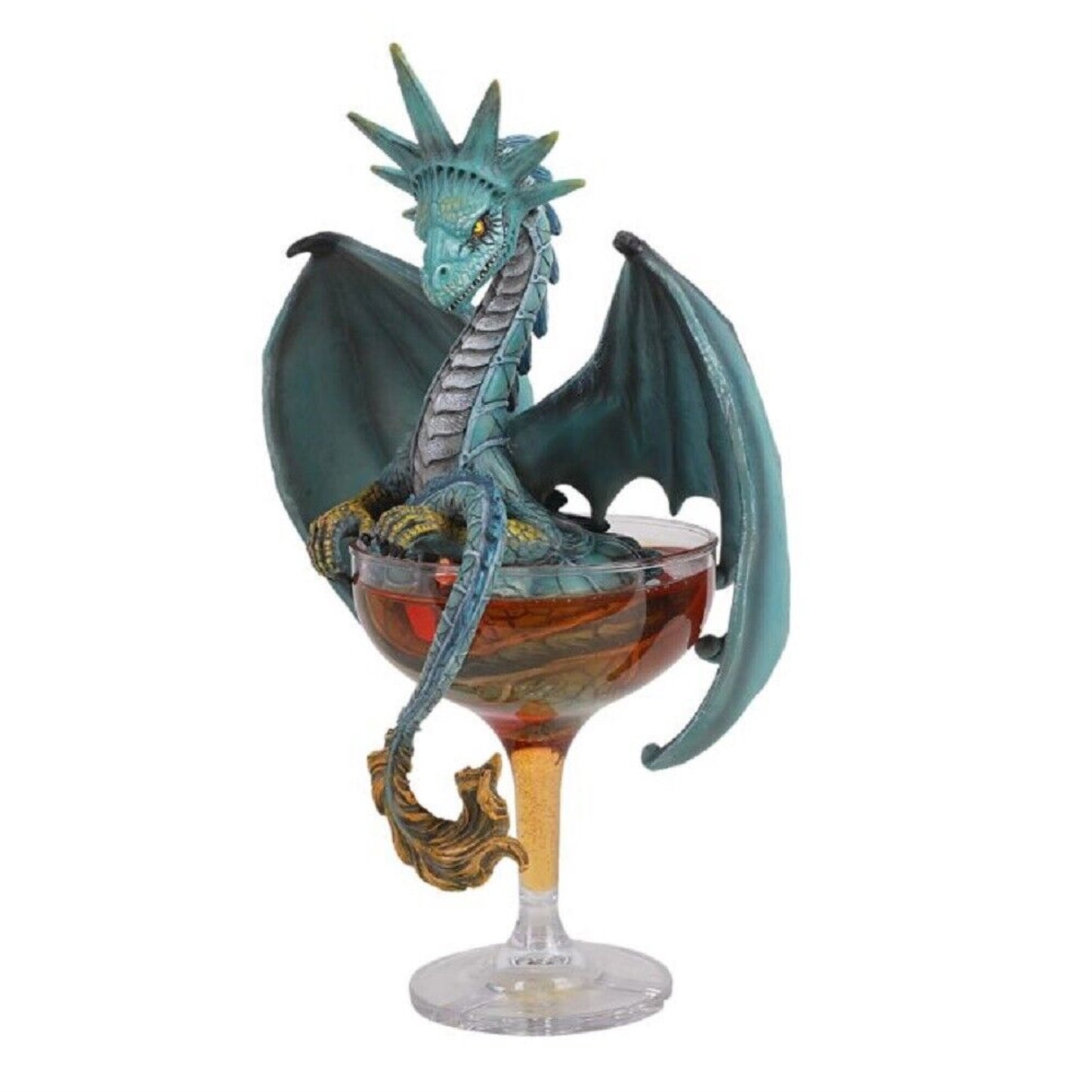 Manhattan Liberty Winged Dragon in Cup Resin Figurine By Stanley Morrison 8.5 inch