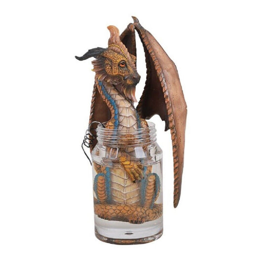 Moonshine Spirits Winged Dragon in Jar Resin Figurine By Stanley Morrison 7.5 inch
