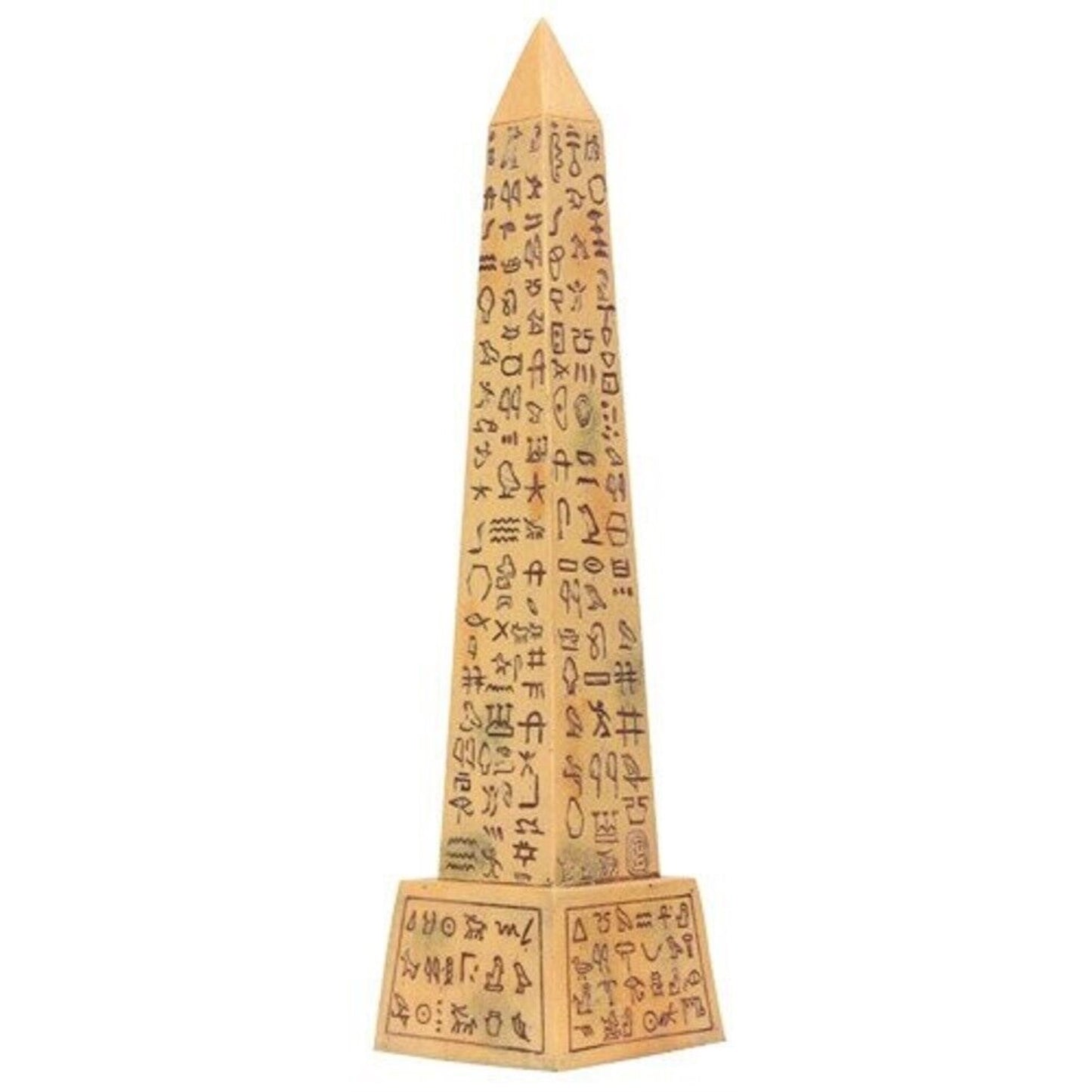 Ancient Egyptian Sandstone Obelisk with Hieroglyphics Figurine Egypt Decoration 8 inch