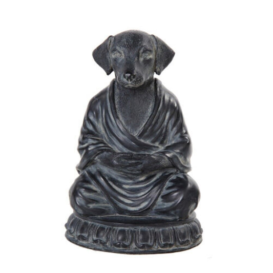 6 Inch Meditation Dog Relaxed Buddhist Resin Statue Figurine