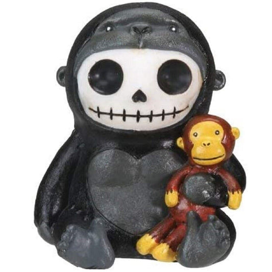 Furrybones Kongo Skeleton in Gorilla Costume Holding a Monkey Doll Figurine 2.5 inch