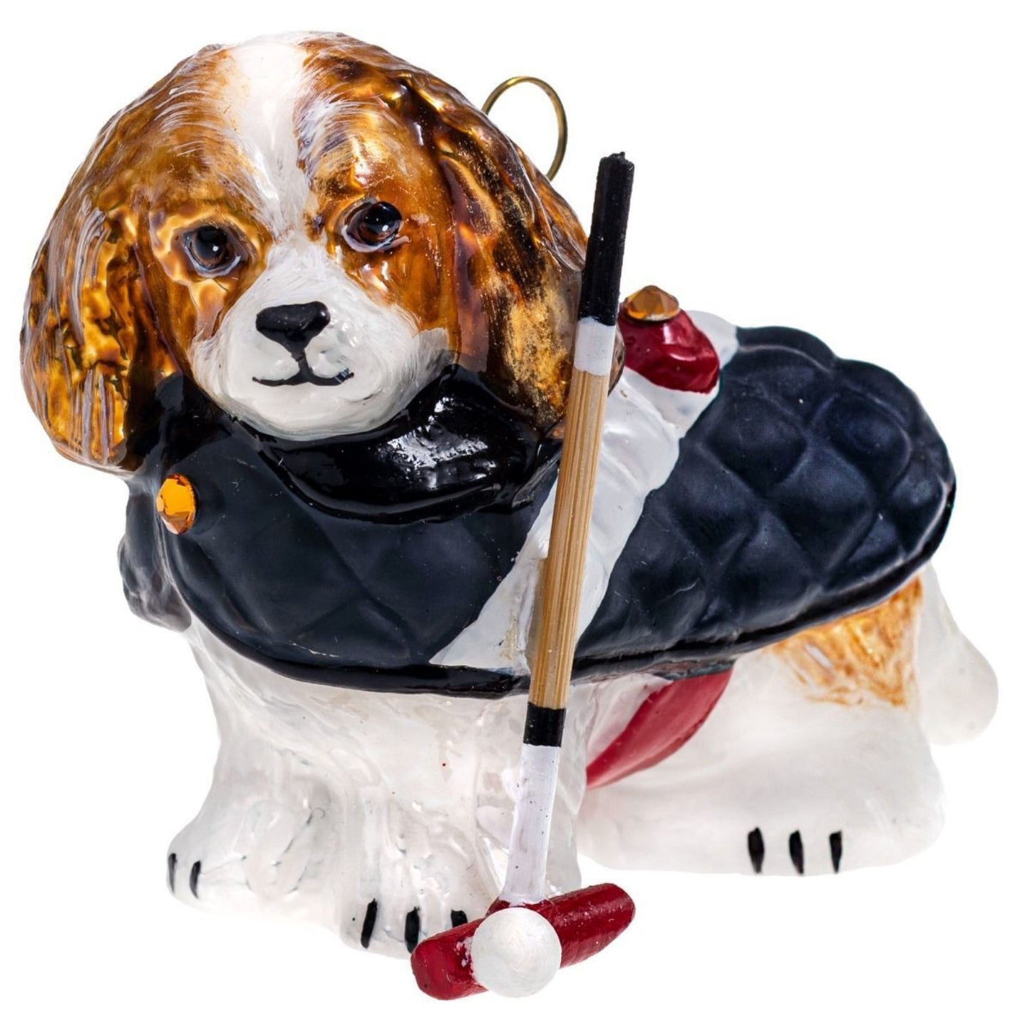 Joy to the World Blenheim Cavalier King Charles Jacket Polo Mallet Ornament