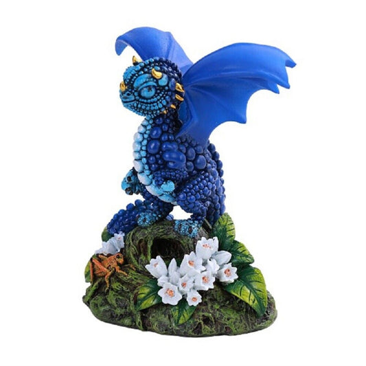 Blueberry Indigo Blue Dragon Statue Figurine by Stanley Morrison 4.8 inch