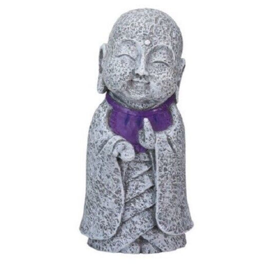 Ksitigarbha Jizo Ojizo Sama with Purple Bib Figurine 5 inch