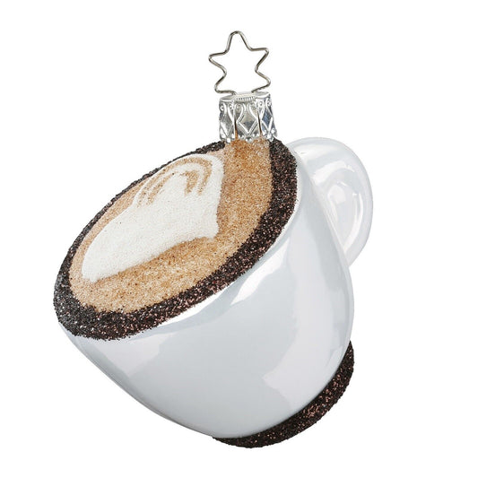 Inge Glas Cappuccino German Glass Christmas Tree Ornament FREE BOX
