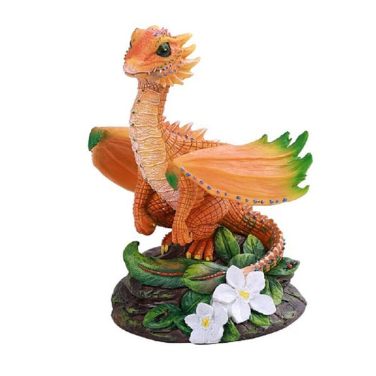 Fantasy Green Thumb Fruity Vitamin Orange Dragon Statue Figurine 4.9 inch by Stanley Morrison