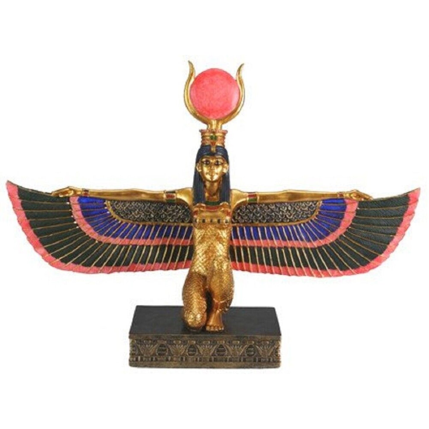 Ancient Egyptian Deity Isis with Open Wings Figurine Egypt God Decoration 12.5 inch