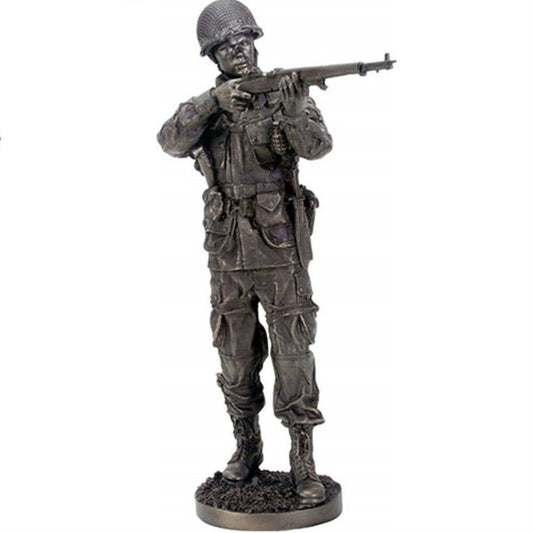 Taking Aim World War Two Soldier Resin Statue Figurine Military WWII 13 inch