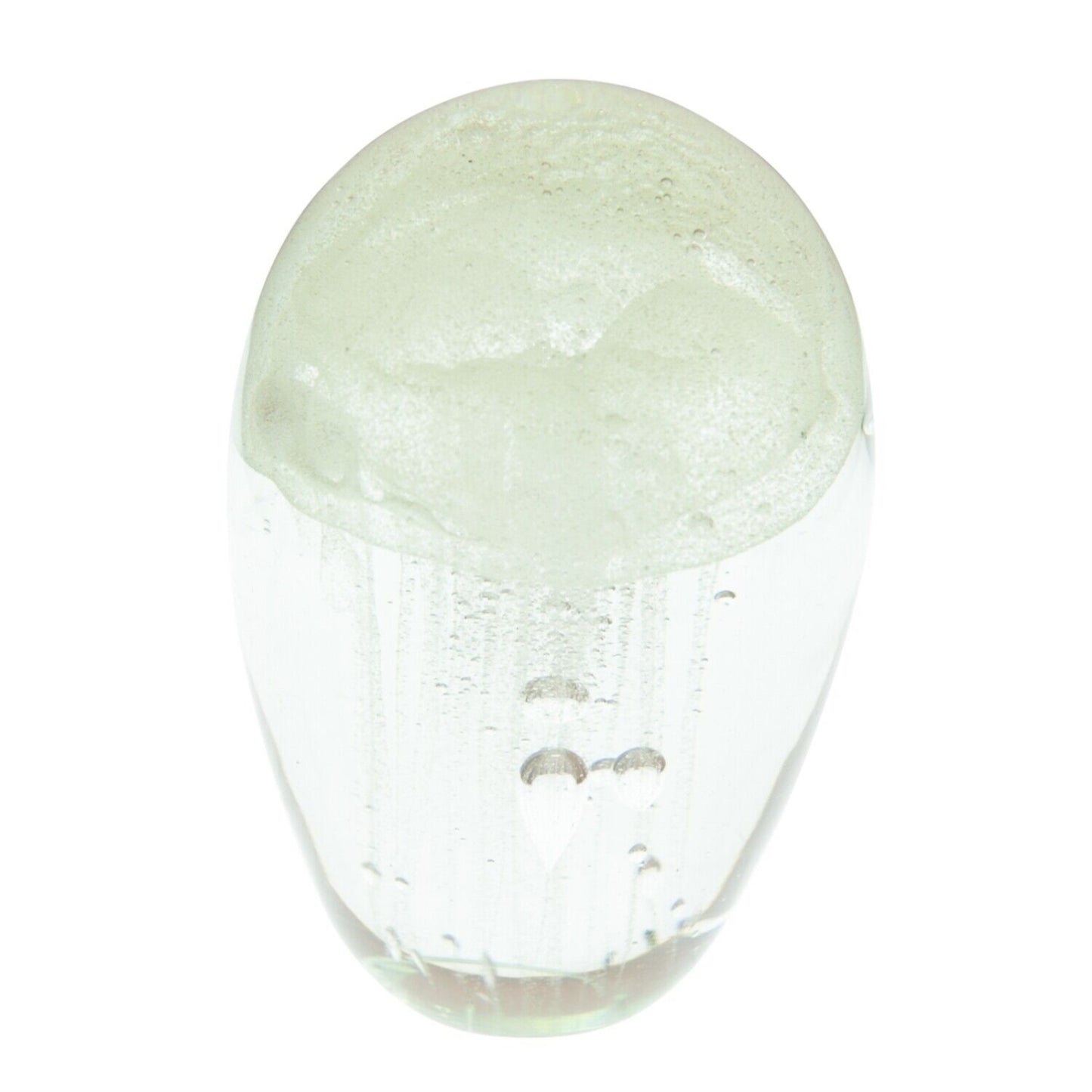 Beachcombers Clear White Glow in the Dark Glass Jellyfish Paperweight Decoration 5.5 Inch Tall