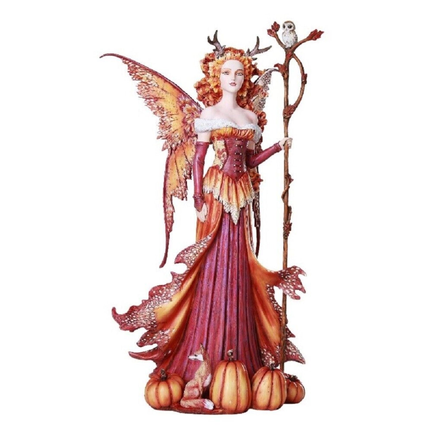 Large Fantasy PumPackin Queen Fairy Autumn Fall Decorative Statue by Artist Amy Brown 18 inches Tall