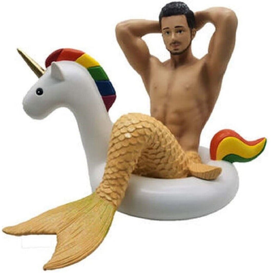 December Diamonds Mr Unicorn Merman Large Display Statue Figurine Multicolor 13.25 inch