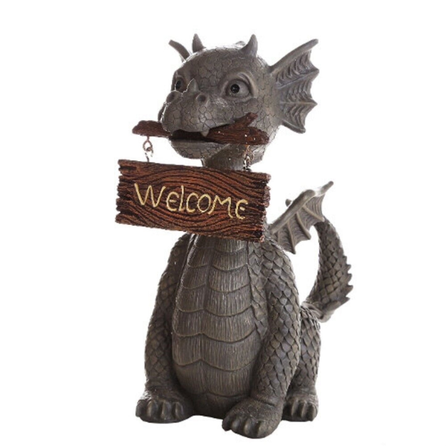 Garden Dragon Welcome Dragon Garden Display Decorative Accent Resin Sculpture 13.25 inch