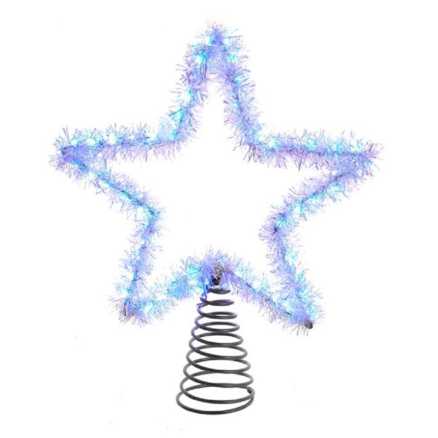 Kurt Adler (#AD1022CW) String Light Star Christmas Tree Topper Set, Silver, 12"
