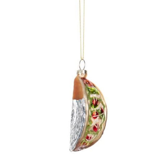 Ganz Taco Christmas Tree Ornament Glass 4 Inch Multicolor
