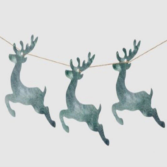 Ganz Leaping Deer Christmas Garland Strand 40 Inch Metal Deer on String
