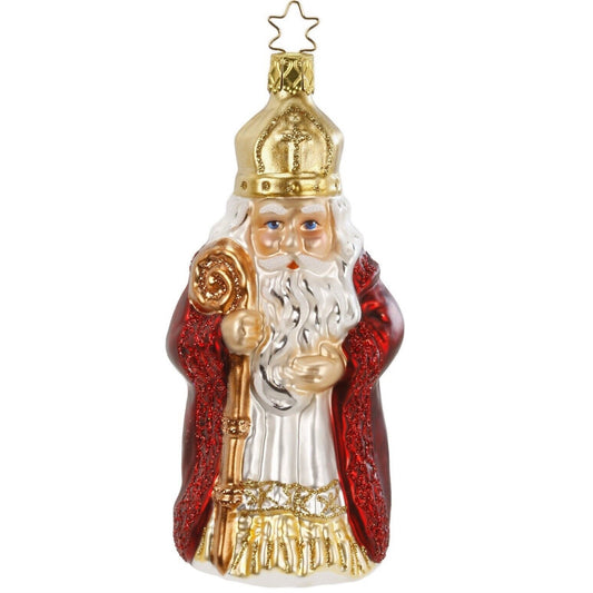 Inge Glas St. Nikolaus German Blown Glass Christmas Tree Ornament FREE BOX