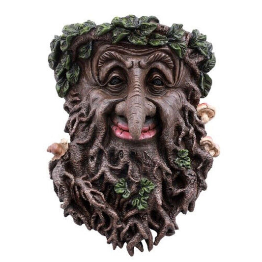 Celtic Big Nose Leafman Greenman Hanging Wall Decor Plaque 9 inch High