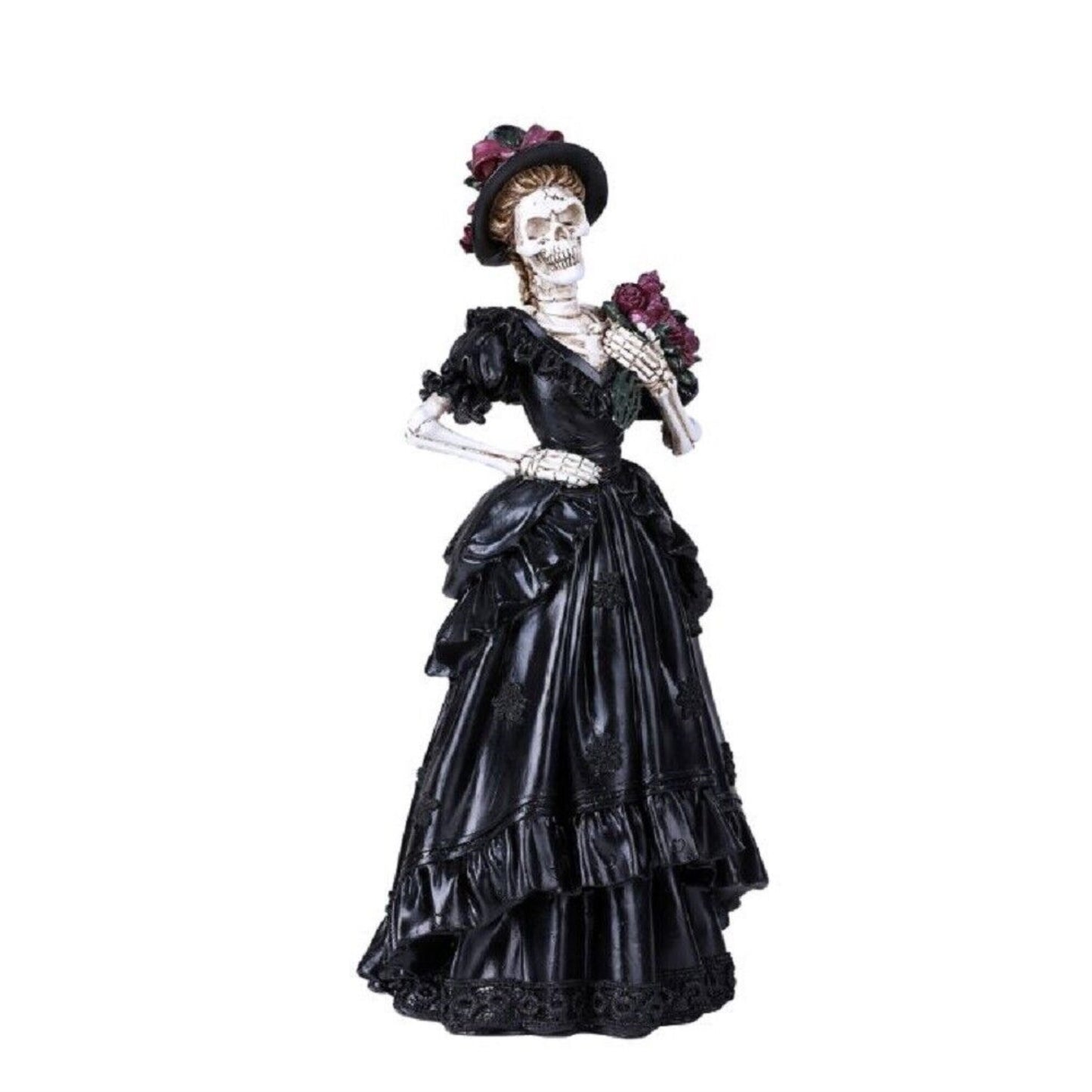 Day of The Dead Lady Bride with Renaissance Black Steampunk Figurine 12.5 inch