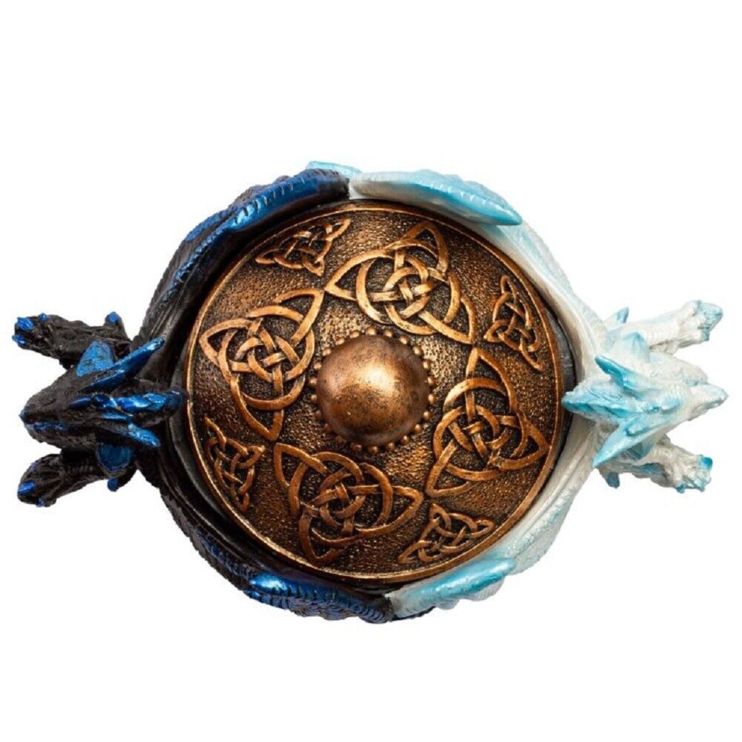 Night And Day Contrasting Dual Dragons Decorative Trinket Jewelry Keepsake Box 5.9 inch