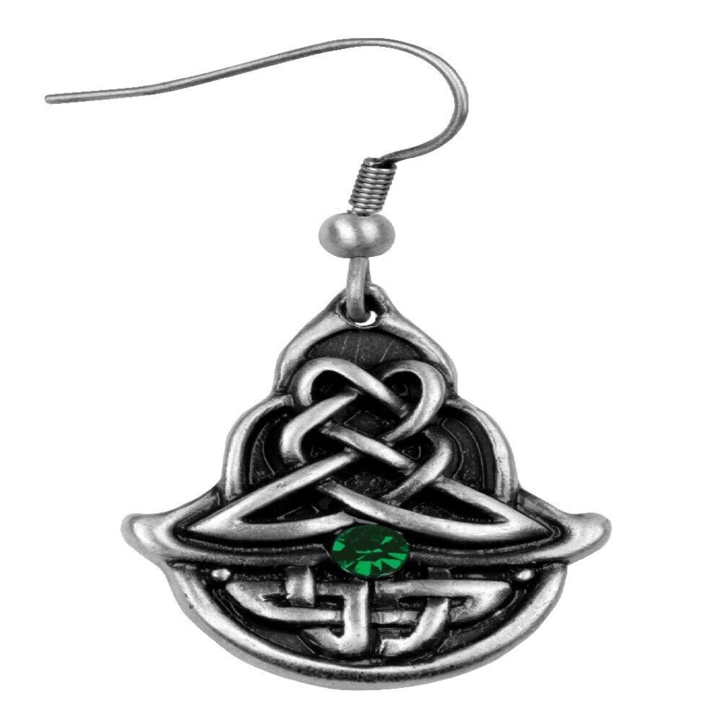 Celtic Emerald Colored Earrings - Collectible Dangle Jewelry Accessory Jewel