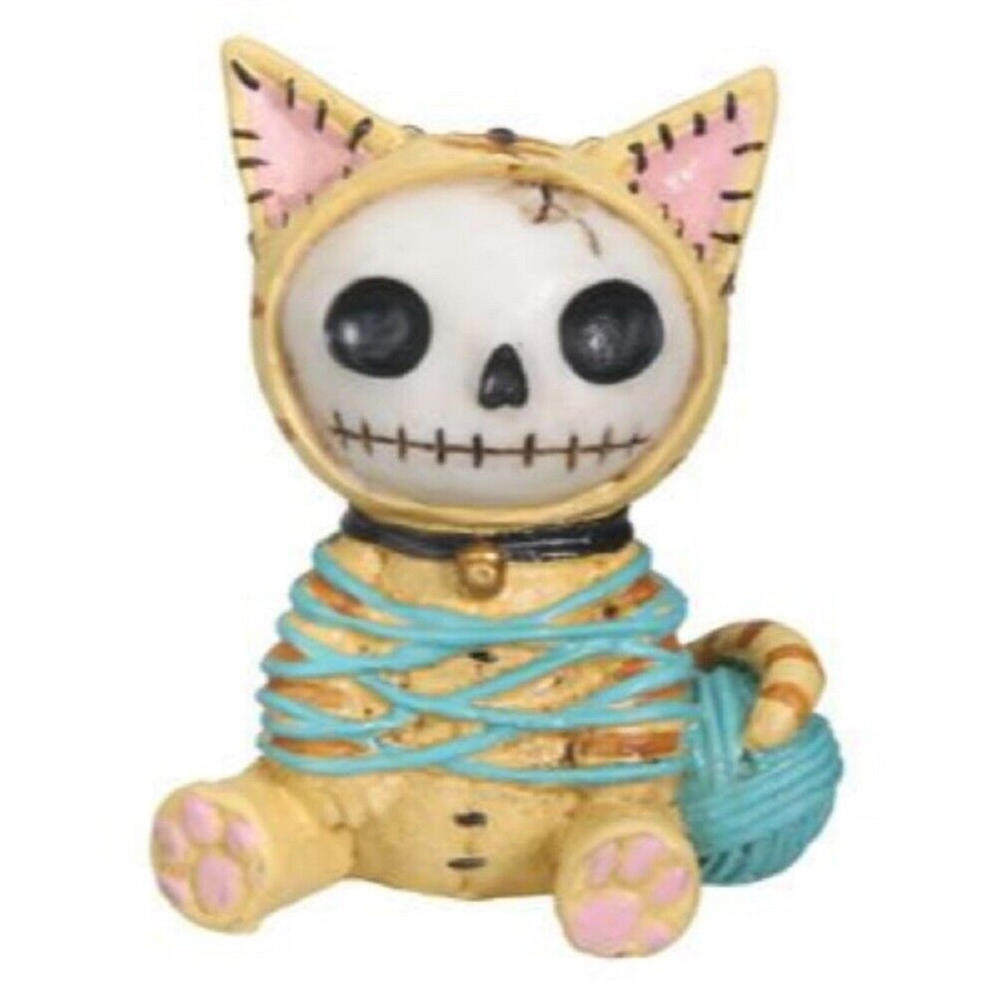 Furrybones Calico Mao Mao Skeleton in Kitty Cat Costume Wrapped in Yarn Figurine 2.5 inch