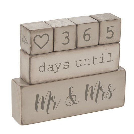 Ganz 6 Piece Wooden Block Wedding Day Countdown Calendar