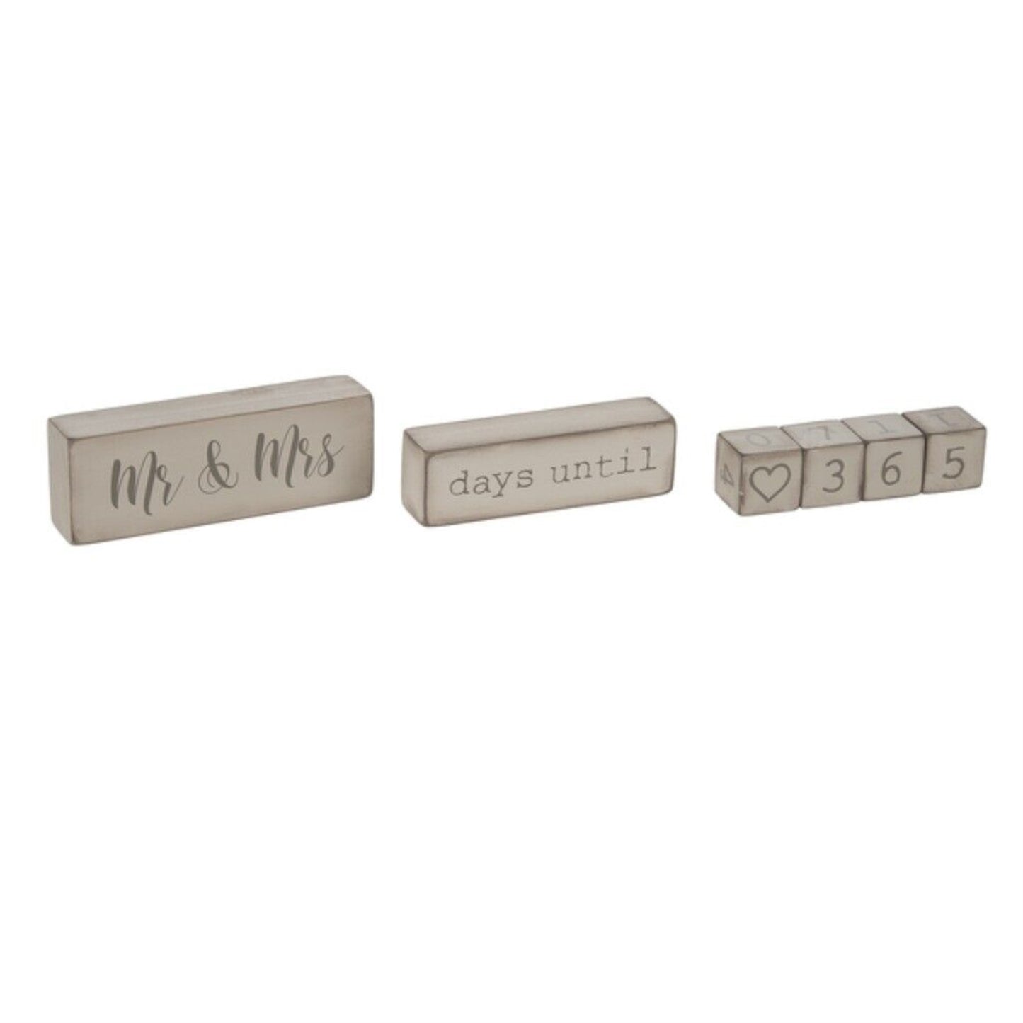 Ganz 6 Piece Wooden Block Wedding Day Countdown Calendar