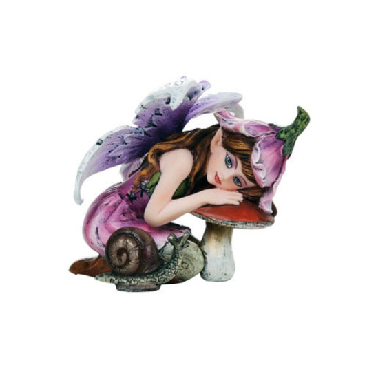 Fairy Garden Flower Fairy with Toadstool and Snail Decorative Mini Garden of Enchantment Figurine 3 Inch