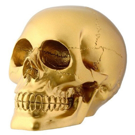 Pirate's Loot Gold Skull Statue Halloween Resin Figurine 4.5 inch