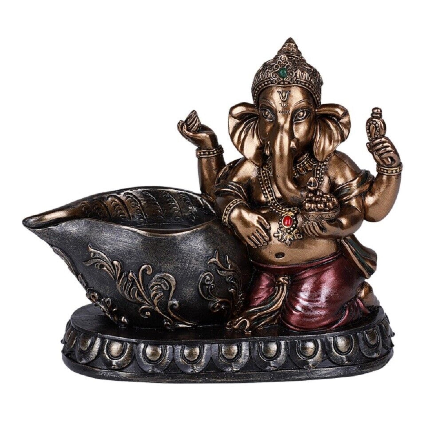 Ganesha Hindu Candleholder Decoration Candle Holder 6.6 x 5.9 inch