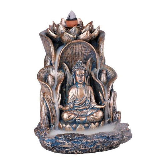 Buddha Back Flow Incense Burner Buddhism Decoration 5.5 inch