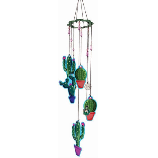 Spoontiques Cactus Metal Wind Chime Outdoor Garden Décor Backyard and Patio Decoration 17 inch