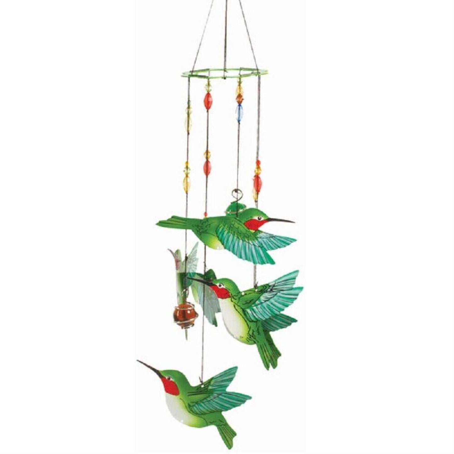Spoontiques Green Hummingbird Metal Wind Chime Outdoor Garden Décor Backyard and Patio Decoration 17 inch
