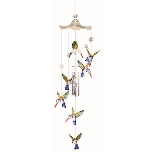 Spoontiques Hummingbirds Acrylic Outdoor Garden Wind Chime 15 inch