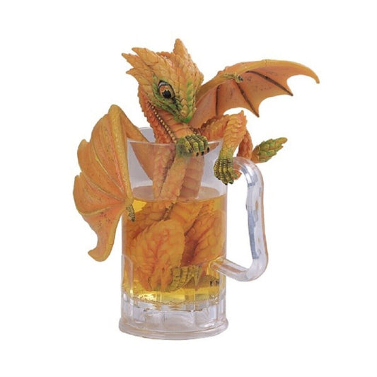 Drinks and Dragons Series Winged Dragon in Beer Mug Resin Figurine by Stanley Morrison 7.5 inch