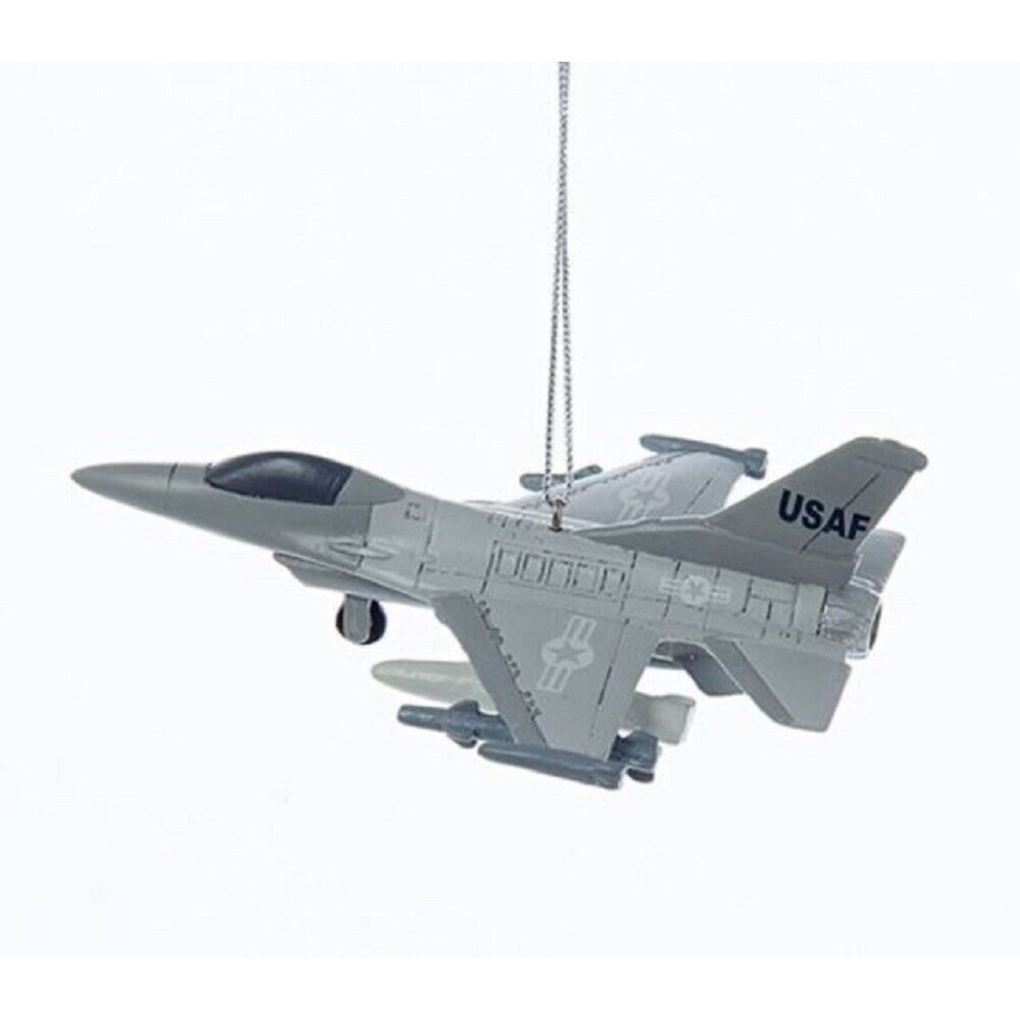Kurt S. Adler United States Air Force Fighter Jet Resin, Christmas Ornament Military USAF Airforce
