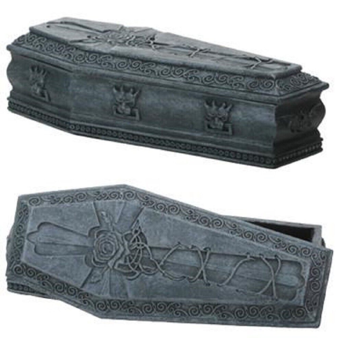 Gargoyle Coffin Box Monster Gothic Container Trinket Jewelry Keepsake Box 6.25 inch