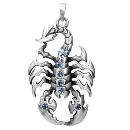 Blue Scorpion Pendant Collectible Medallion Necklace Accessory Jewelry