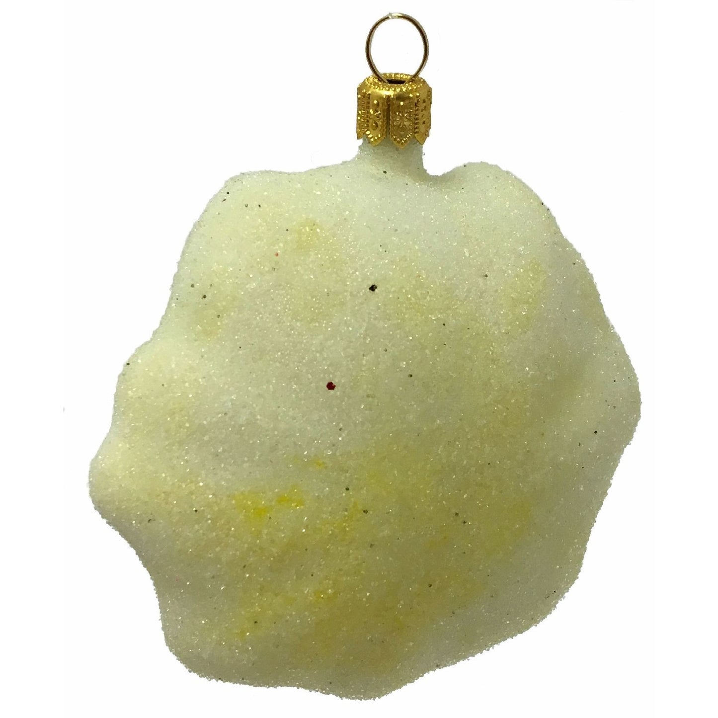 Pinnacle Peak Trading White Pattypan Scallop Squash Polish Glass Christmas Ornament Vegetable